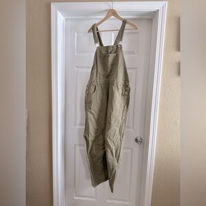 Army Green Wide/Barrel Leg Overalls
